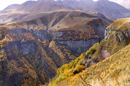 Beautiful view of the Caucasus Mountains in Georgia.の写真素材
