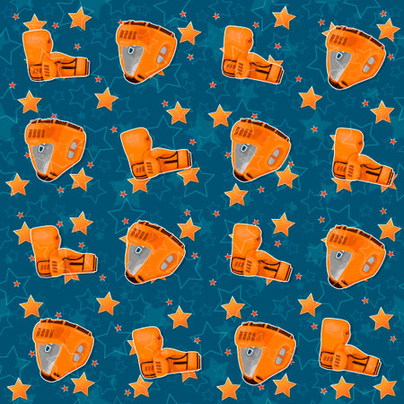 Seamless pattern on the boxing theme. For decoration, wrapping, print or advertising.のイラスト素材