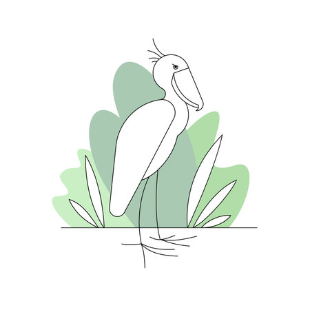 A vector illustration of a shoebill made in modern abstract styleのイラスト素材