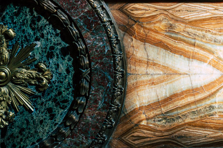 Antique frieze in marble and alabasterの写真素材
