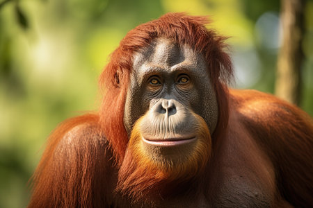 Portrait of an orangutan (Pongo pygmaeus)の素材
