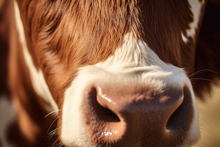 Close up of the nose of a cow. Shallow depth of field.の素材