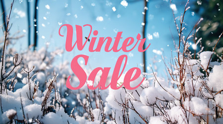 Winter sale banner. Winter background with snowflakes. Winter background.の素材