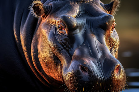 Hippopotamus in the Okavango Delta, Botswana, Africaの素材