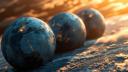 3d render of planets in the solar system. 3d illustrationの素材
