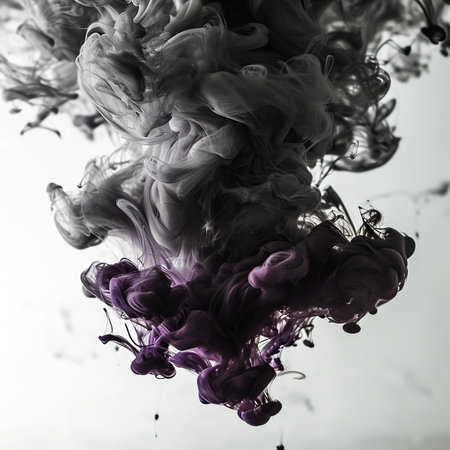 Colorful ink in water on a white background. Abstract background.の素材