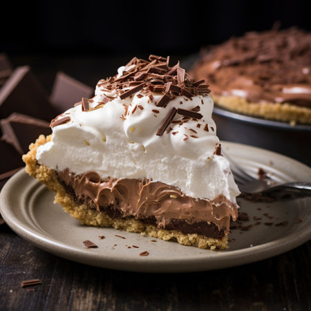 Tiramisu cake with chocolate and whipped cream, selective focusの素材