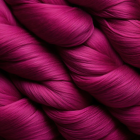 close up of pink braided yarn texture as a abstract pattern backgroundの素材