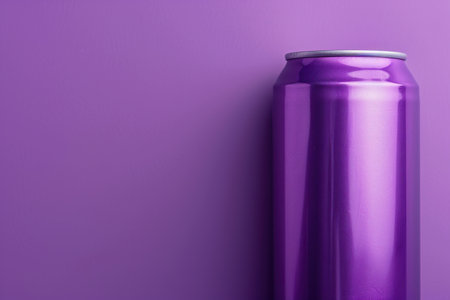 Purple soda can on a purple background. Minimal concept.の素材