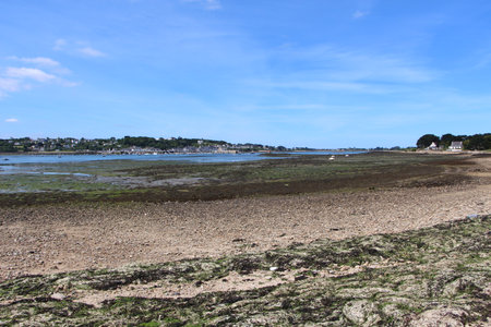 Perroz beach in Plouguerneauの写真素材