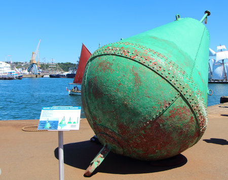 Starboard buoy on the dockの写真素材