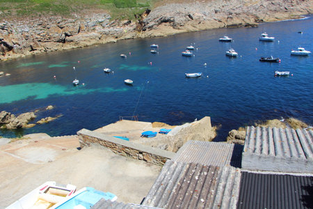 Feunteun Ehud harbor in Plogoffの写真素材