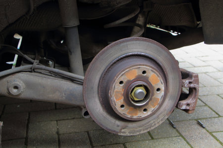 Brake disc of a carの写真素材