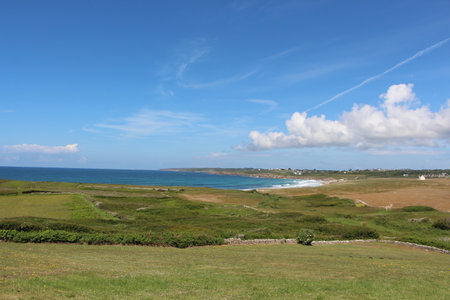 Beach and dune of Trez Goarem in Esquibienの写真素材