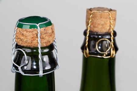 Corks of two cider bottles from Brittanyの写真素材
