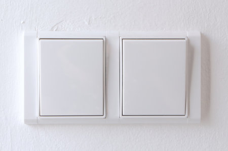 Two white switches on the wall of an house