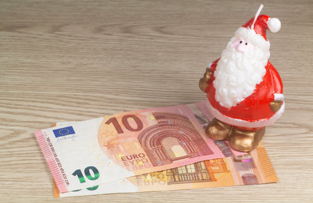 Money as gift for Christmas for kids or teenagersの写真素材