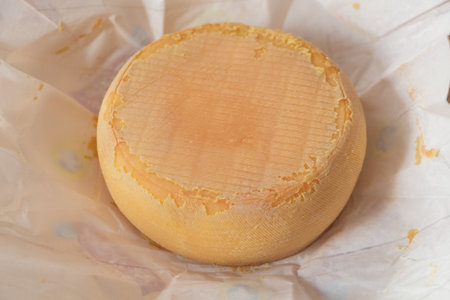 Melzer cheese in open packagingの写真素材