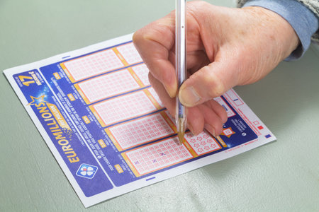 Primelin â France, January 22, 2020 : to fill a grid of euromillions with a penのeditorial素材