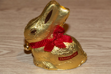 Primelin â France, May 04, 2020 : Lindt golden rabbit for Easterのeditorial素材