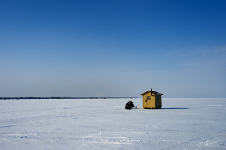 Ice fishingの写真素材