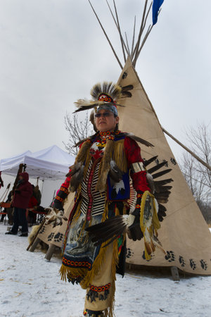 Young Native American Dancerのeditorial素材