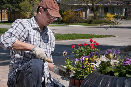 Man Gardening