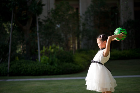 Girl with Ballの写真素材