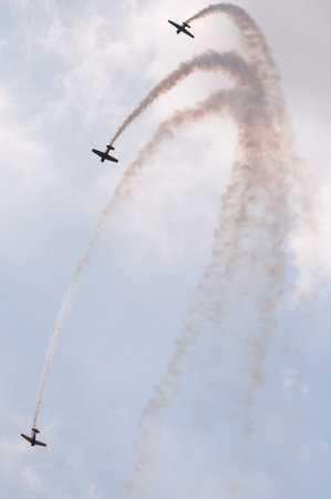 The Canadian Snowbirds demo team in flight - Stock Imageのeditorial素材