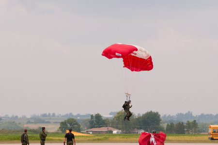 Canada Parachute Flag - Stock Imageのeditorial素材