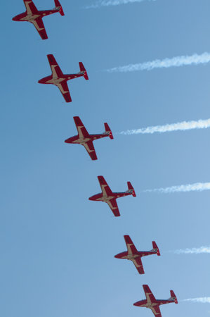 The Canadian Snowbirds demo team in flight - Stock Imageのeditorial素材