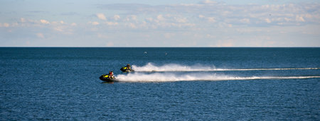 Sailing boat at an open seaのeditorial素材