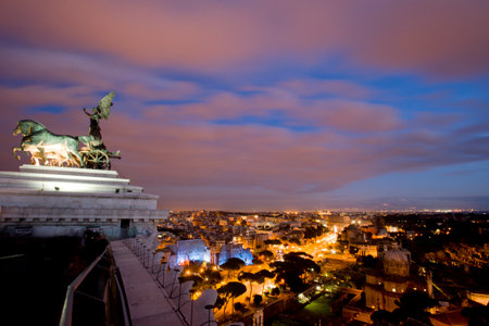 Rome landmarks view from rooftop of terraces rotundas in Italyの写真素材