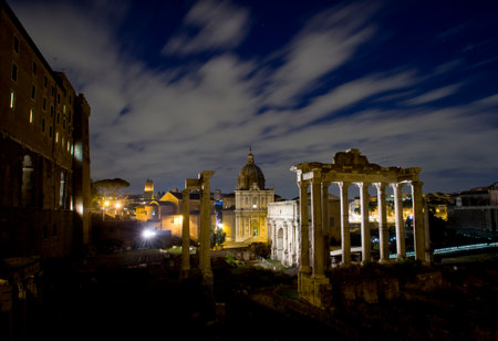 Rome landmarks view from rooftop of terraces rotundas in Italyの写真素材