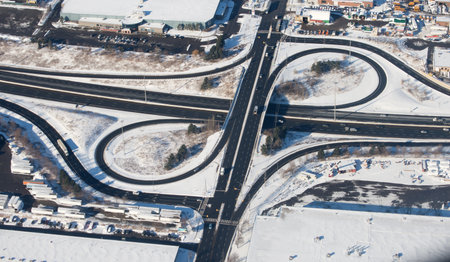 Highway Interchange Aerial View 