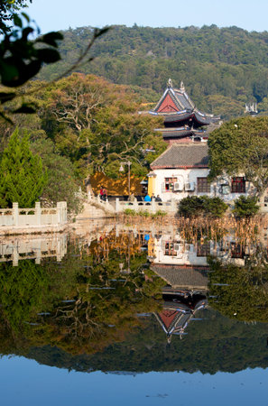 Garden in chinese Templeのeditorial素材