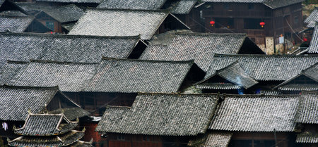 Asian village in Chinaの写真素材