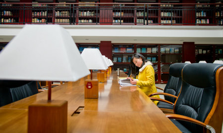 student at the libraryのeditorial素材