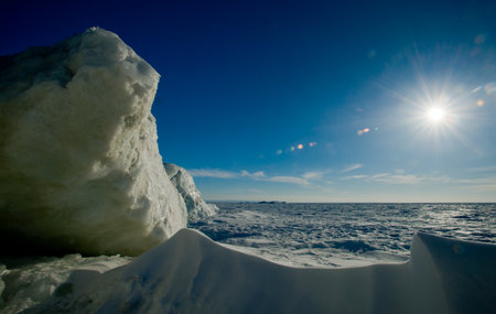 Winter Lake Huronの写真素材
