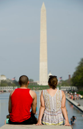Washington D C  Reflecting Pool Wide Angleのeditorial素材