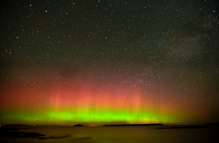 Milky Way and bruce peninsulaの写真素材