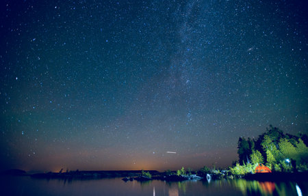 Long Exposure of Starsの写真素材