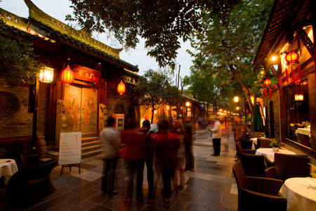 Width alley - Chengdu Commercial Street, Chinaのeditorial素材