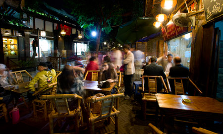 Width alley - Chengdu Commercial Street, Chinaのeditorial素材