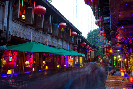 Jinli Ancient Street and width alley is one of the most famous tourism in chengdu old street &#12290;CHENGDU,CHINAのeditorial素材