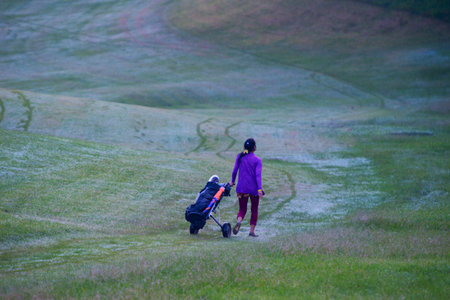 caddie on Nepal golfの写真素材