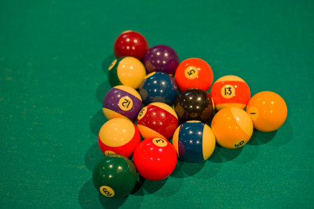 Snooker or Pool game on green table