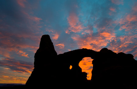 Sunset at Arches National Parkの写真素材