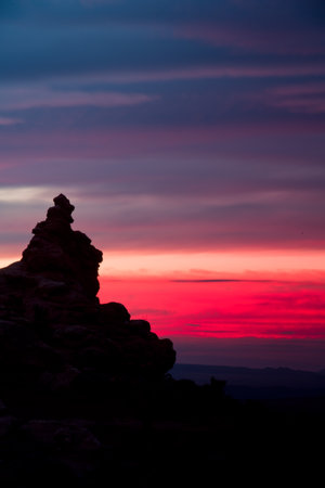 Sunset at Arches National Parkの写真素材