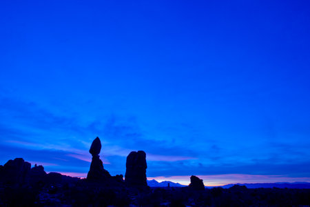 colorful sunset in Arches National Parkの写真素材